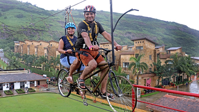 Try Sky Cycling Adventure Sport at Della in Lonavla