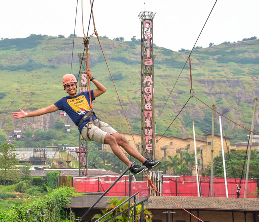 Perform India's Longest Flying Fox at Della Adventure Park