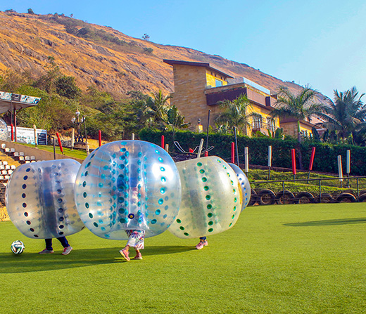 Play Bubble Soccer at Della Adventure