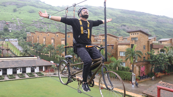  Sky Cycling at Della Adventure Park, Lonavla