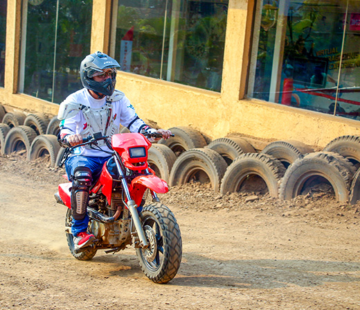 Ride Motor Cross Dirt bike small at Della Adventure Park