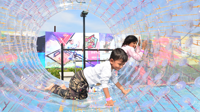 Let your Child enjoy Roller Zorb at Della