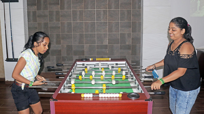 Enjoy Foosball with your friends at Della