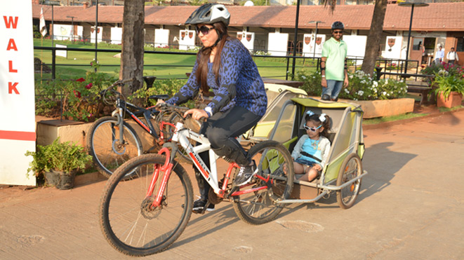 Parents will love to ride Cycle with Baby Wagon at Della