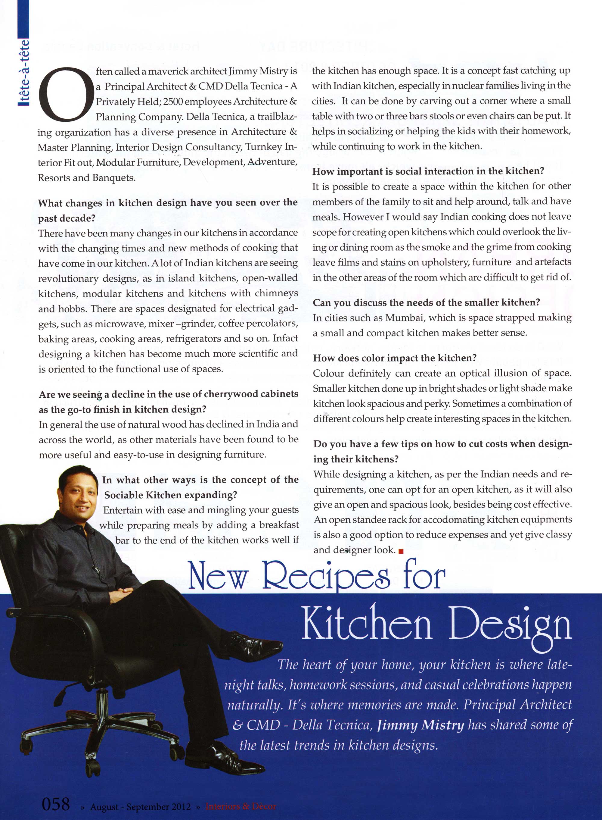 Della News Release on Interiors & Decors Magazine